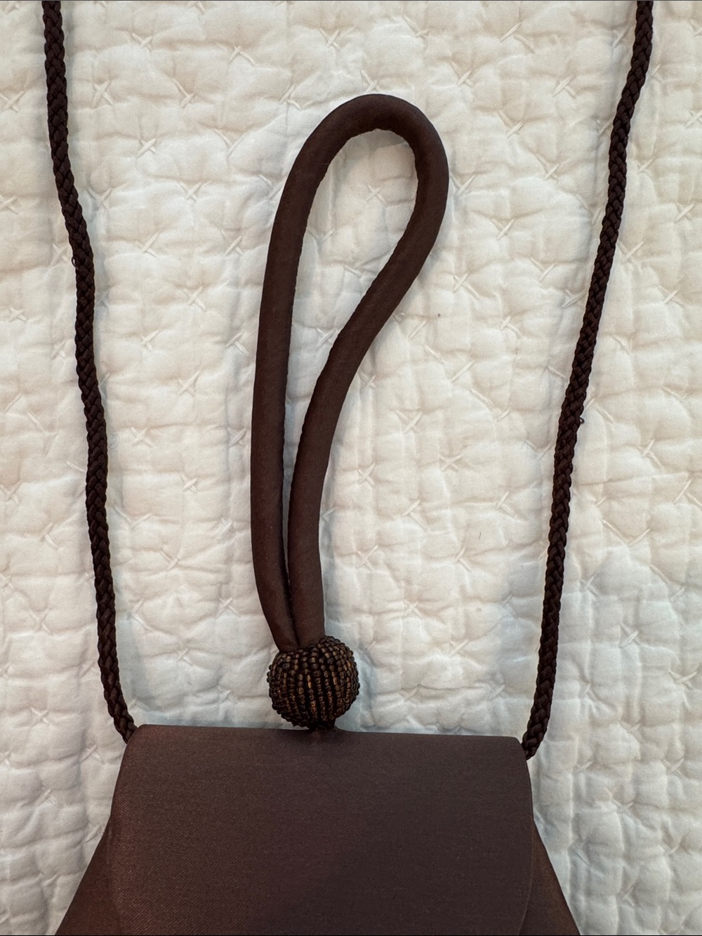 La Regale Mini Dark Brown Crossbody Bag with Wrist Strap - Picture 2 of 5